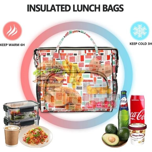 Lunch Box for Women, Insulated Lunch Bag, Large Tote bags, Leak Proof Lunch - Picture 4 of 6